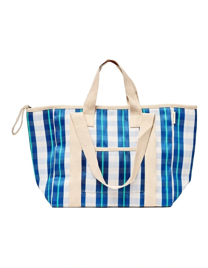 Recycled Nylon Cooler Tote Bag La Mer Blue Neon image 1