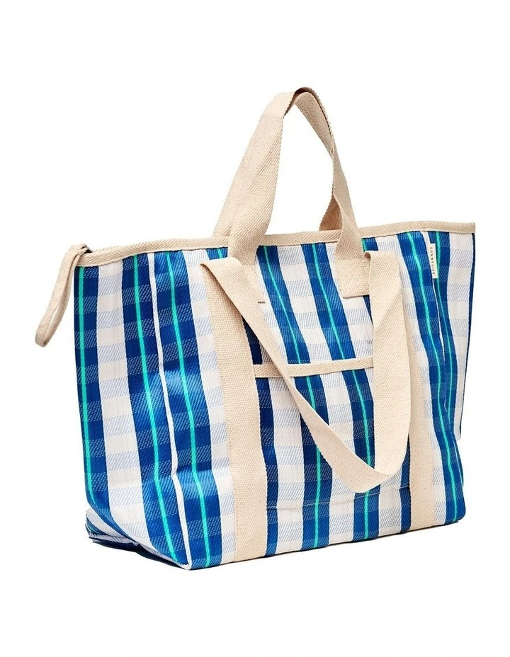 Recycled Nylon Cooler Tote Bag La Mer Blue Neon image 3