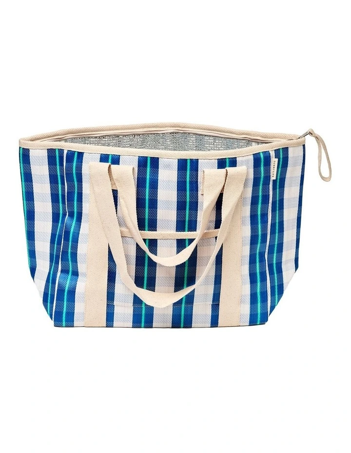 Recycled Nylon Cooler Tote Bag La Mer Blue Neon image 4