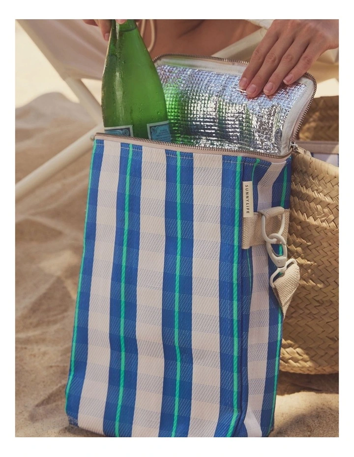 Recycled Nylon Drinks Cooler Bag La Mer Blue Neon image 2