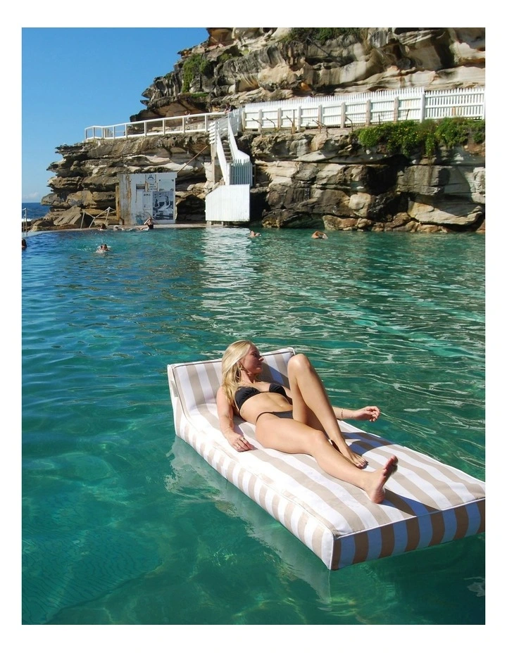 Luxe Lie-On Lounger Oyster Stripe image 2