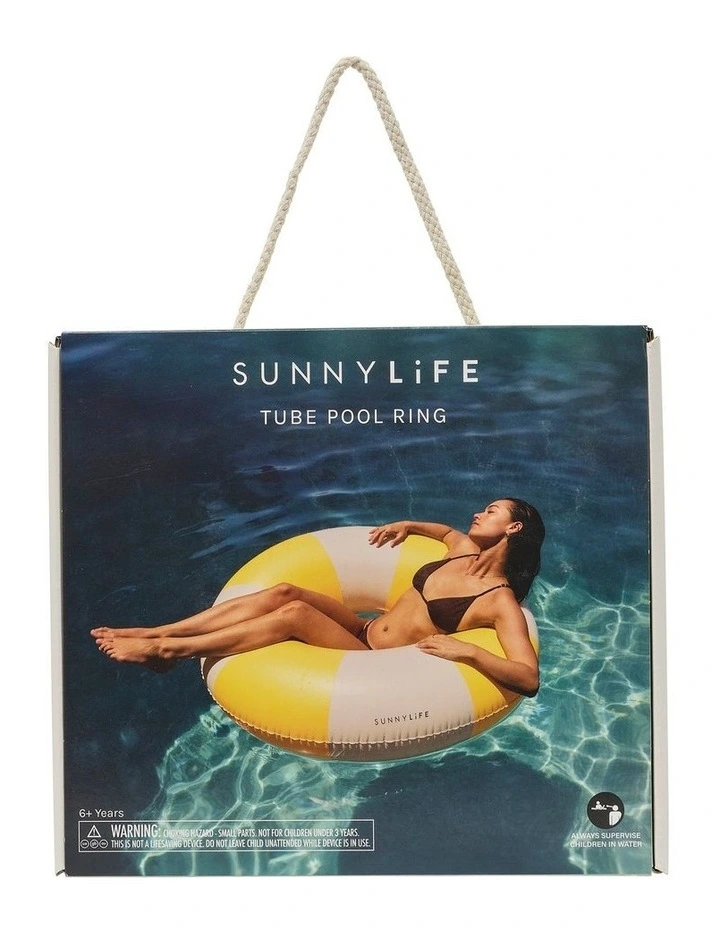 Tube Pool Ring Sunshine Yellow Stripe image 3