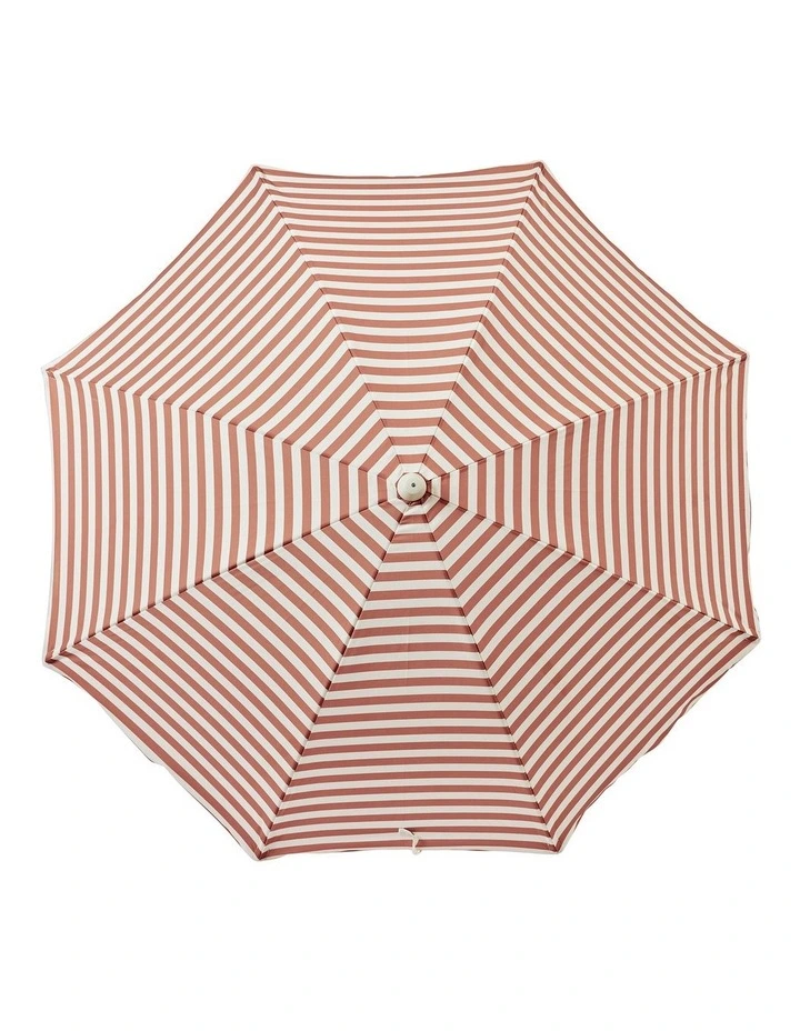 Luxe Beach Umbrella Tierra Clay Stripe image 1