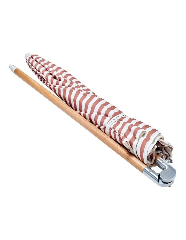 Luxe Beach Umbrella Tierra Clay Stripe image 5