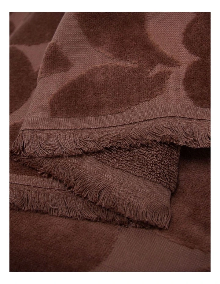 Palma Fringe Bath Towel Range in Clove image 2
