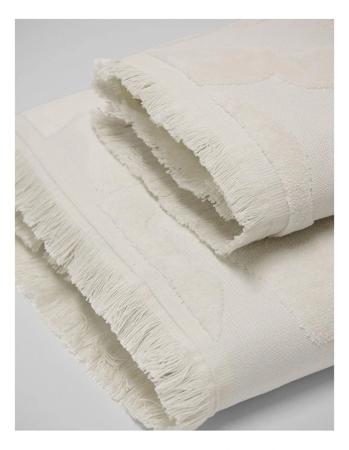 Palma Fringe Bath Towel Range in Sand image 6