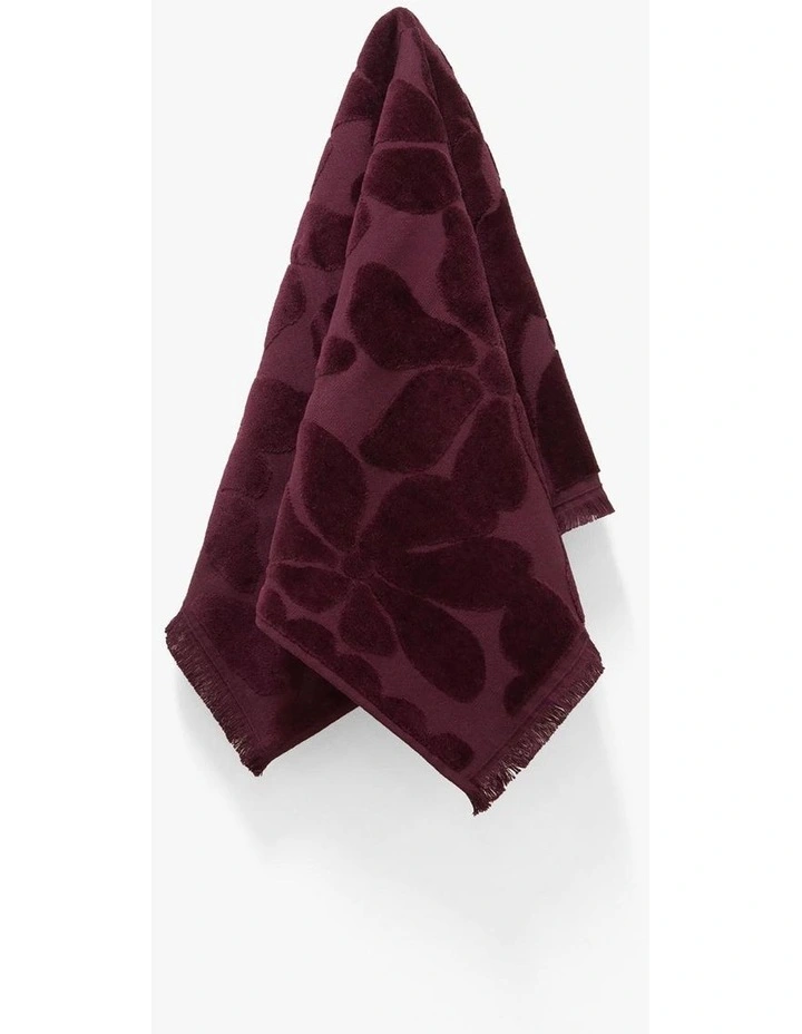 Palma Fringe Towel Set in Mulberry image 3