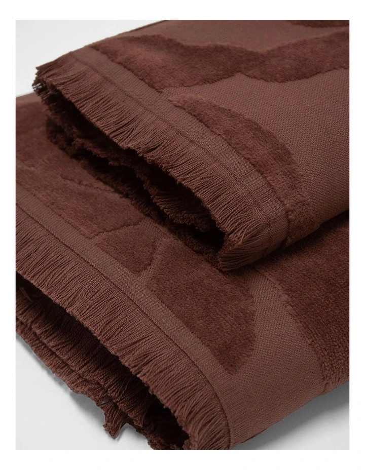 Palma Fringe Towel Set in Clove image 6