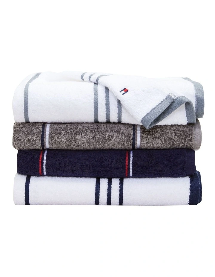Tommy hilfiger striped bath towels clearance