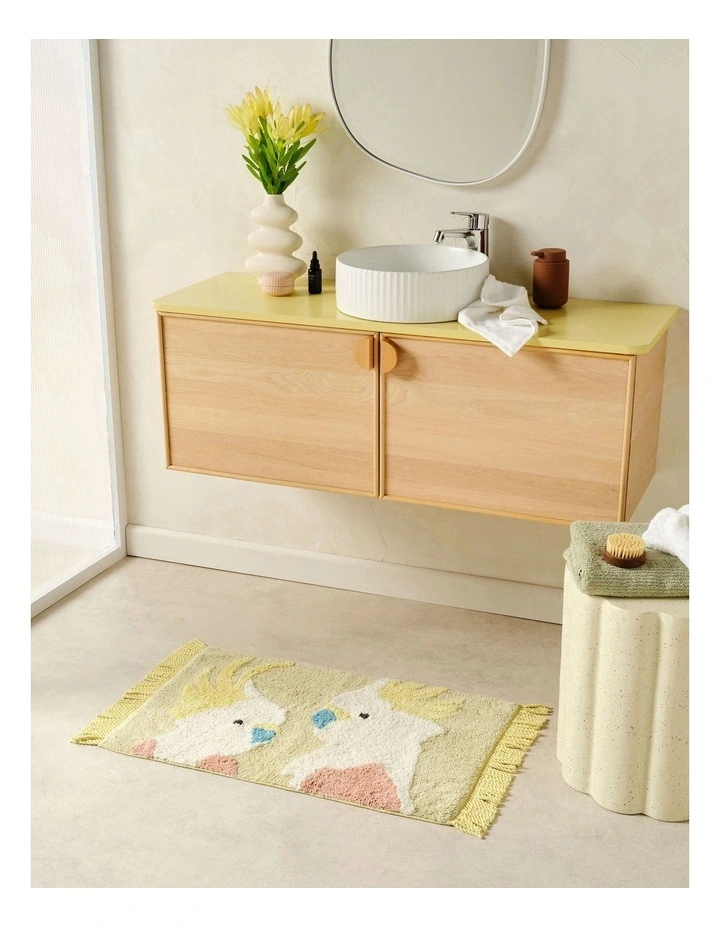 Cockatoo Pals Bath Mat in Pistachio image 2