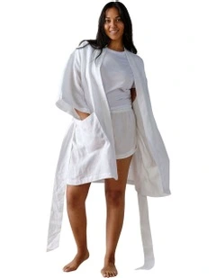 Nimes Short Robe in White