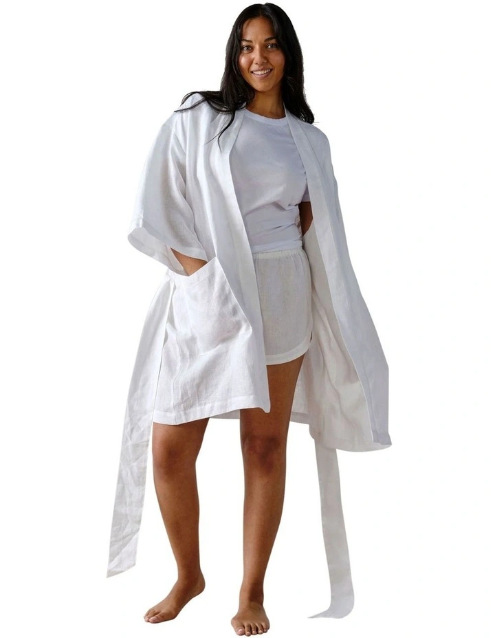 Nimes Short Robe in White image 1