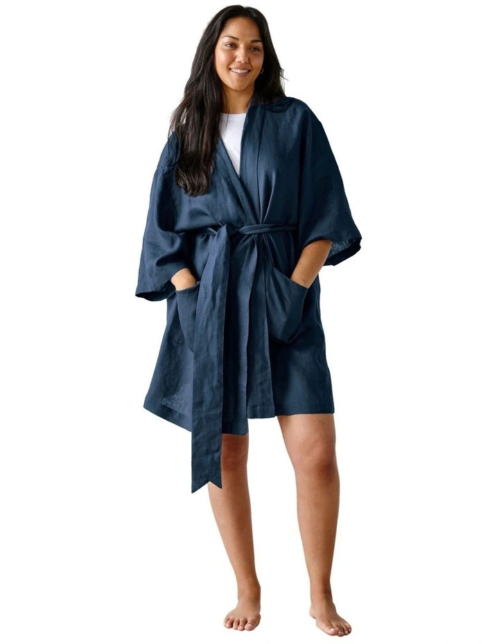 Nimes Short Robe in Navy image 1
