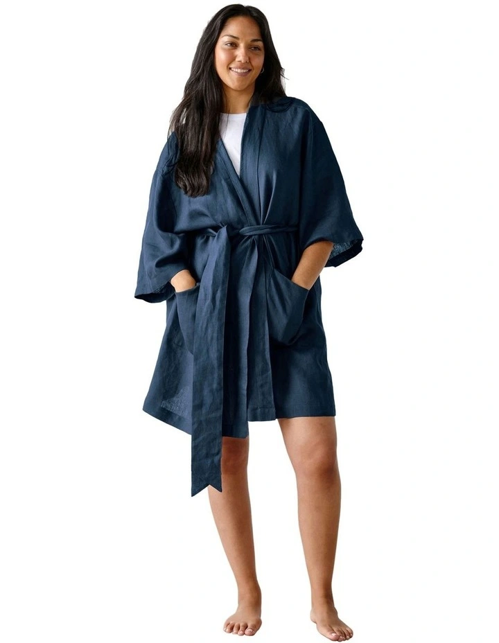 Nimes Short Robe in Navy image 1