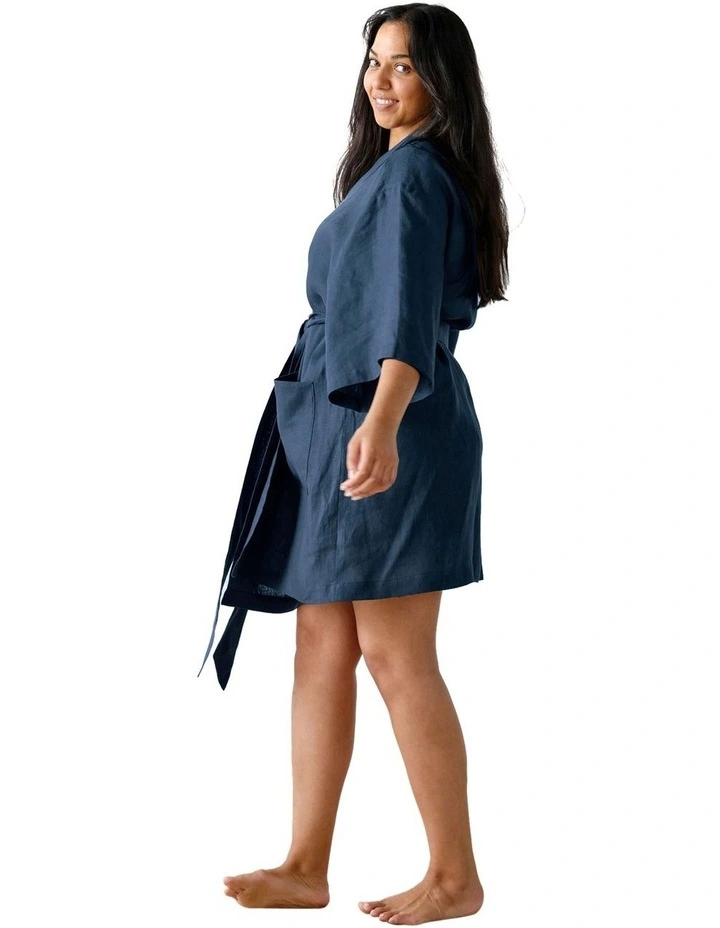 Nimes Short Robe in Navy image 2