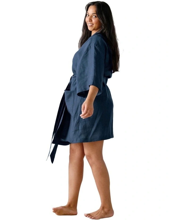 Nimes Short Robe in Navy image 2
