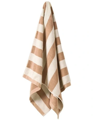 Riviera Striped Towel Range in Pecan