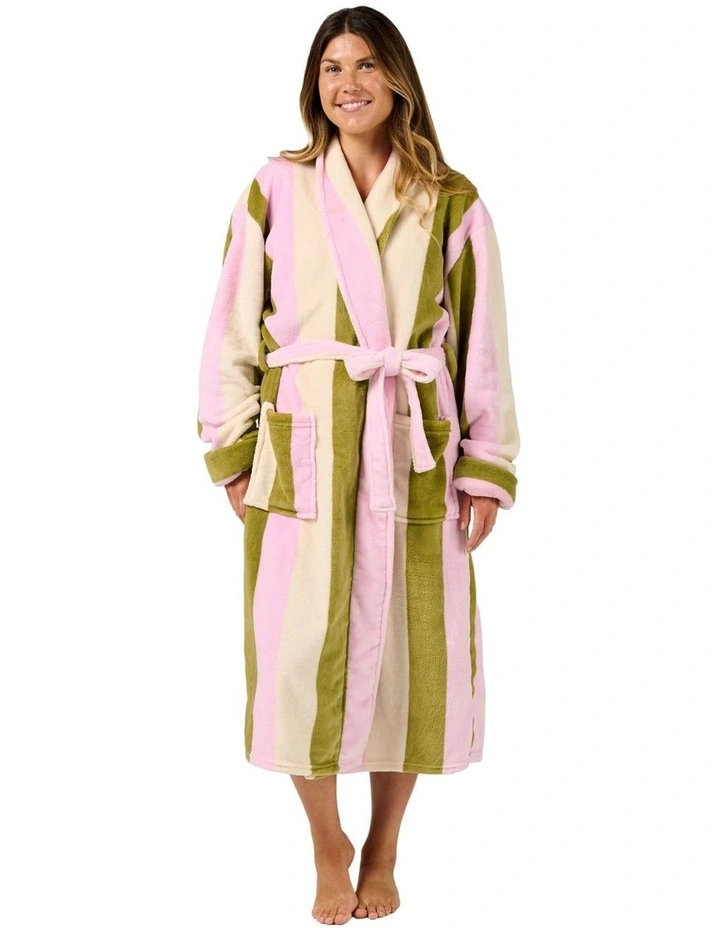 Plush Palazzo Bath Robe in Olive image 1