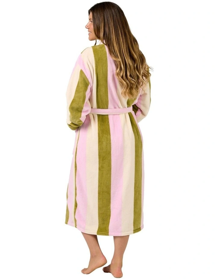 Plush Palazzo Bath Robe in Olive image 2