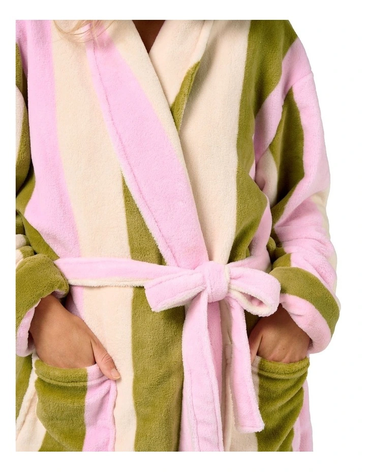 Plush Palazzo Bath Robe in Olive image 3
