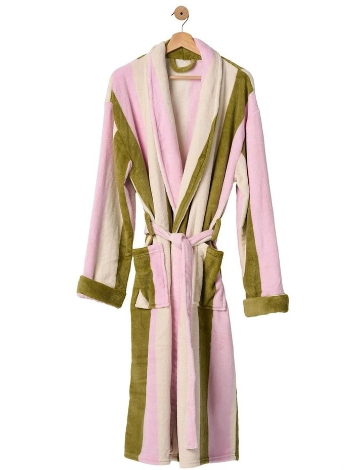 Plush Palazzo Bath Robe in Olive image 4