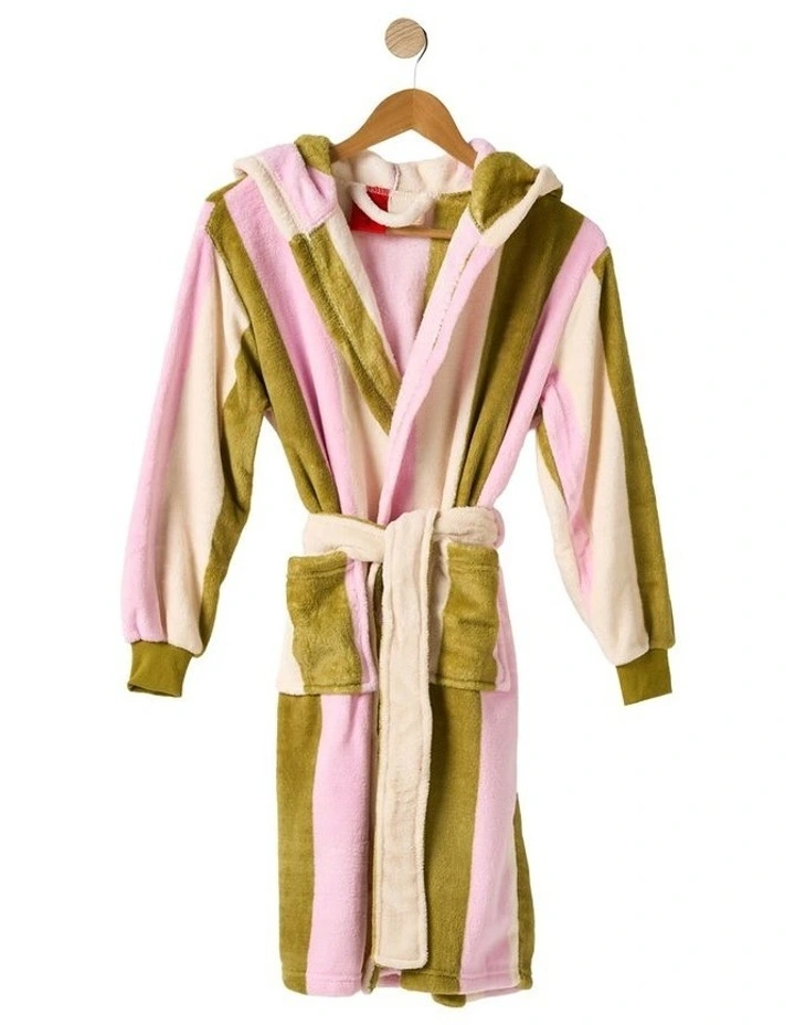 Kids Plush Palazzo Robe in Olive image 1