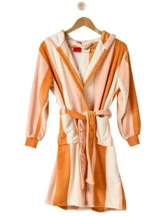 House Kids Plush Palazzo Robe in Pumpkin