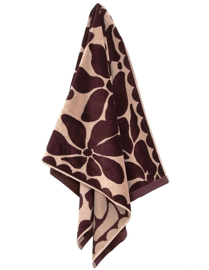 Palma Petal Australian Cotton Towel Range in Mulberry/Shell image 1