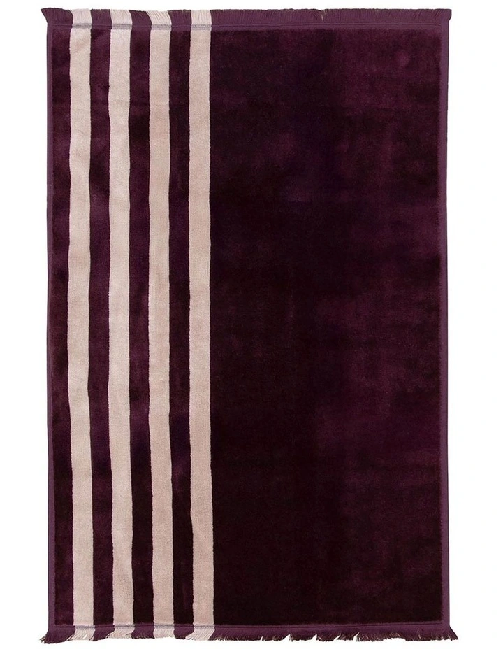 Palma Stripe Australian Cotton Towel Range in Mulberry/Shell image 4