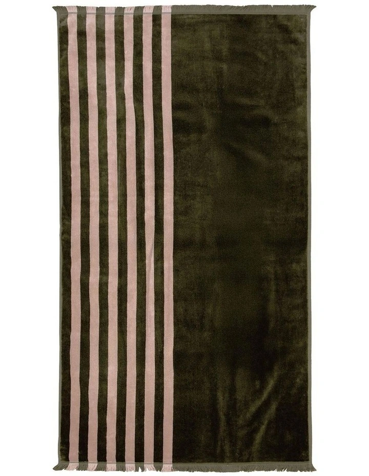 Palma Stripe Australian Cotton Towel Range in Caper/Shell image 2