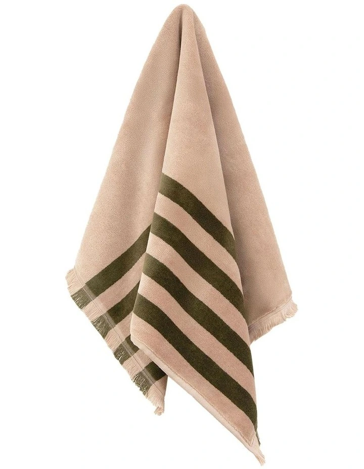Palma Stripe Australian Cotton Towel Range in Caper/Shell image 3