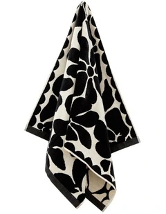 Palma Petal Australian Cotton Towel in Black