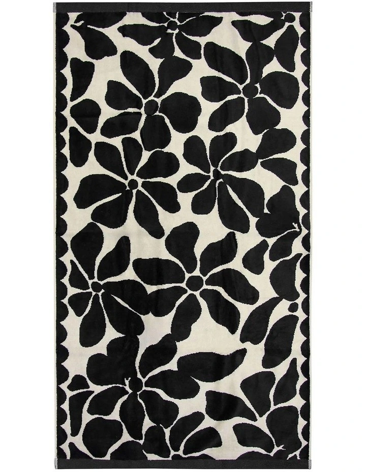 Palma Petal Australian Cotton Towel in Black image 2