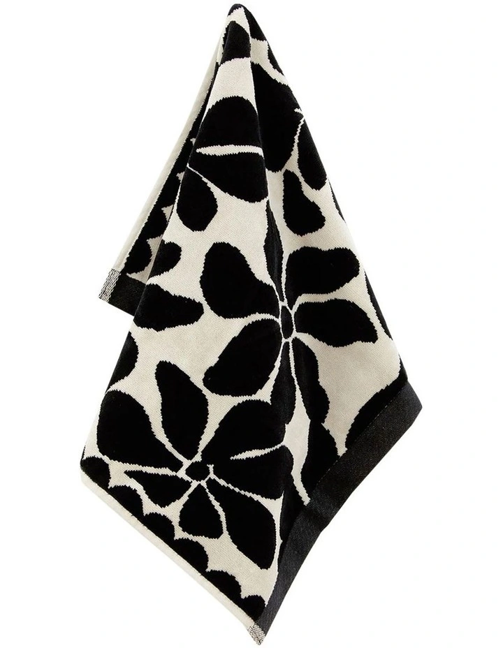 Palma Petal Australian Cotton Towel in Black image 3