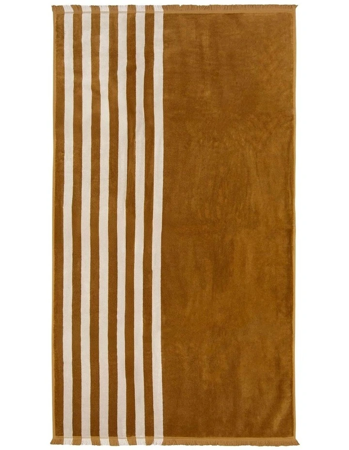 Palma Stripe Australian Cotton Towel in Bronze image 2