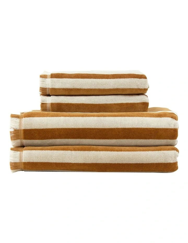 Palma Stripe Australian Cotton Towel in Bronze image 6