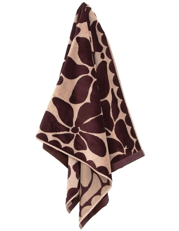 Palma Petal Australian Cotton Towel Set in Mulberry image 2