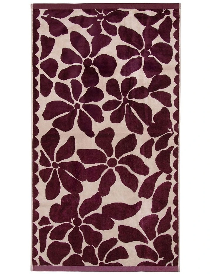 Palma Petal Australian Cotton Towel Set in Mulberry image 3