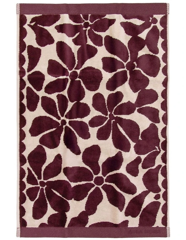 Palma Petal Australian Cotton Towel Set in Mulberry image 5