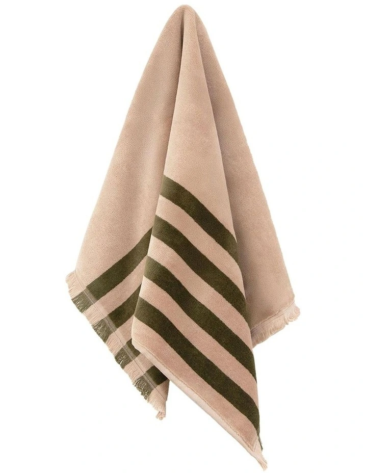 Palma Petal & Stripe Australian Cotton Towel Set in Caper image 5