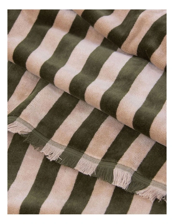 Palma Petal & Stripe Australian Cotton Towel Set in Caper image 6