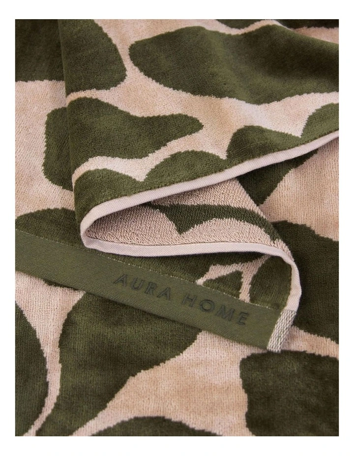 Palma Petal & Stripe Australian Cotton Towel Set in Caper image 7