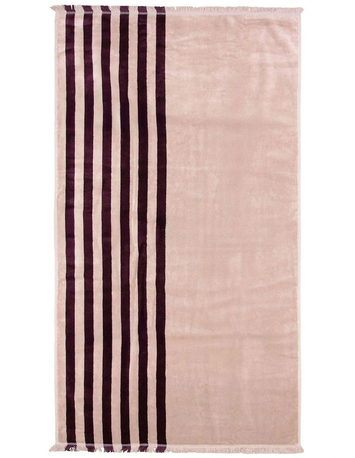 Palma Stripe Australian Cotton Towel Set in Mulberry image 3