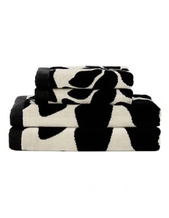 Palma Petal Australian Cotton Towel Set in Black