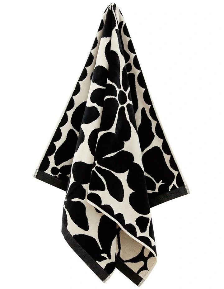 Palma Petal Australian Cotton Towel Set in Black image 2