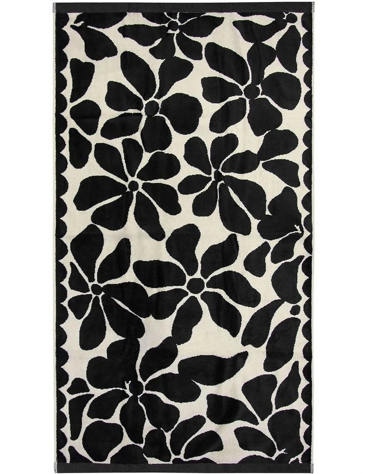 Palma Petal Australian Cotton Towel Set in Black image 3