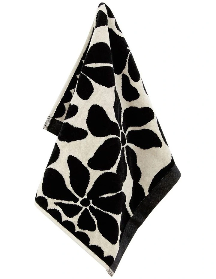 Palma Petal Australian Cotton Towel Set in Black image 4