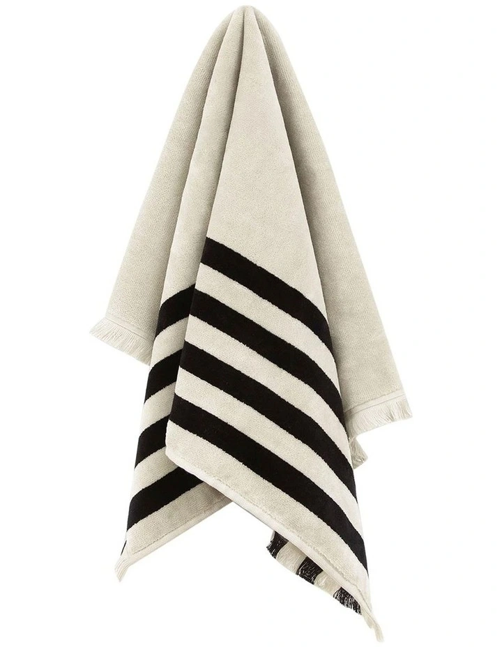 Palma Petal & Stripe Australian Cotton Towel Set in Black image 5