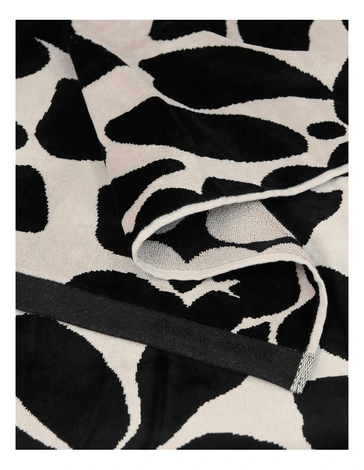 Palma Petal & Stripe Australian Cotton Towel Set in Black image 7