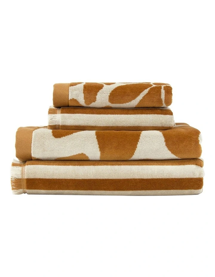 Palma Petal & Stripe Australian Cotton Towel Set in Bronze image 1